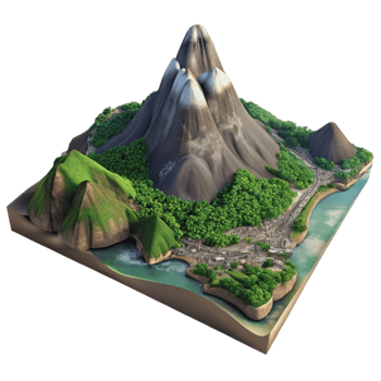 vibrant modern Sugarloaf Mountain Rio De Janeiro Aerial View Cutout high quality png