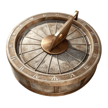 vibrant vintage Sundial with Roman Numerals Transparent Element png