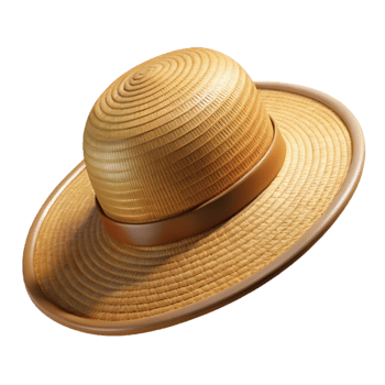 beautiful traditional Sun Hat Straw Wide Brim Isolated Element high quality png