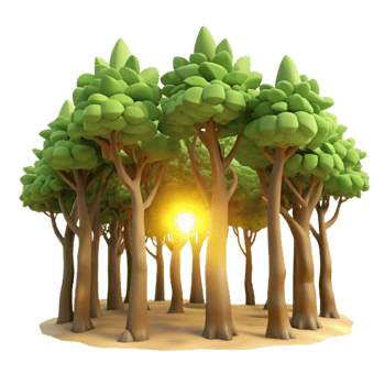 beautiful vintage Sunlight Filtering Through Trees Forest Isolated high resolution png