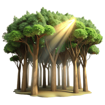 elegant creative Sunlight Through Forest Canopy Transparent Background authentic png