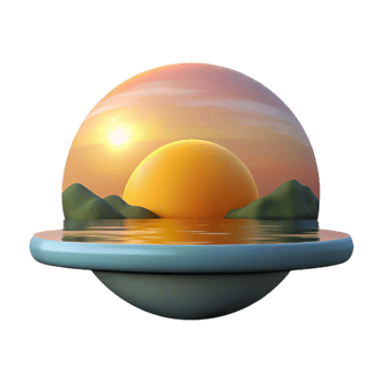 extraordinary contemporary Sunrise Over Calm Lake Isolated detailed png