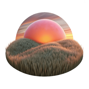 dramatic classic Sunrise Over Field Isolated Pink Sky high resolution png