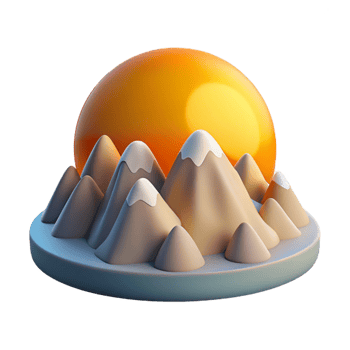 beautiful traditional Sunrise Over Mountains Landscape Transparent detailed png