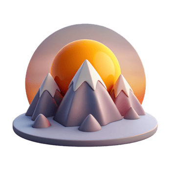 elegant creative Sunrise Over Mountains Landscape Transparent premium png