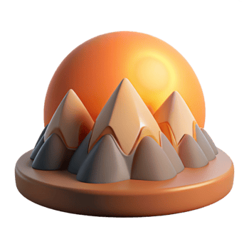 magnificent artistic Sunrise Over Mountains Isolated with Warm Lighting original png