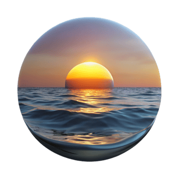 dramatic contemporary Sunset Over Ocean Horizon View Cutout Transparent Background original png