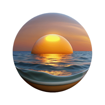 impressive classic Sunset Over Ocean Landscape Transparent Background original png