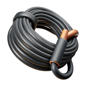 impressive modern Surfboard Leash Coiled Black Isolated high resolution png