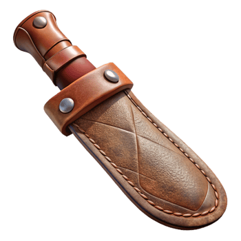 magnificent minimalist Survival Knife Sheath Made of Leather Transparent Background genuine png
