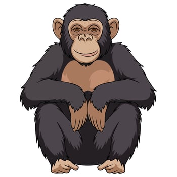 Playful chimpanzee icon cartoon vector