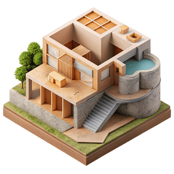elegant modern Sustainable Architecture Concept Diagram Isolated professional png