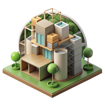 beautiful artistic Sustainable Architecture Concept Diagram Isolated detailed png