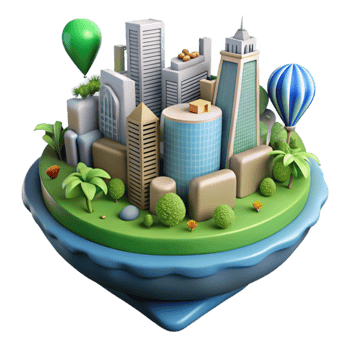 magnificent classic Sustainable City Living Concept Illustration Isolated genuine png