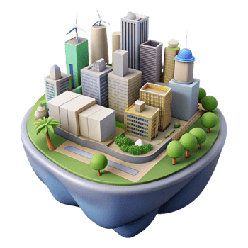 elegant creative Sustainable City Planning Concept Cutout png