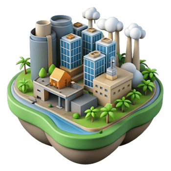 elegant rustic Sustainable City Planning Concept Cutout high quality png