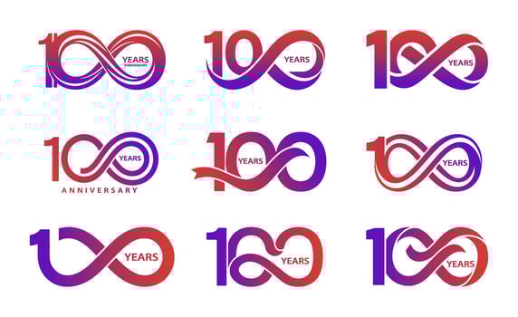 Anniversary logo concept for business. Corporate. Customizable design for different years. The logo template is suitable for celebratory events. vector