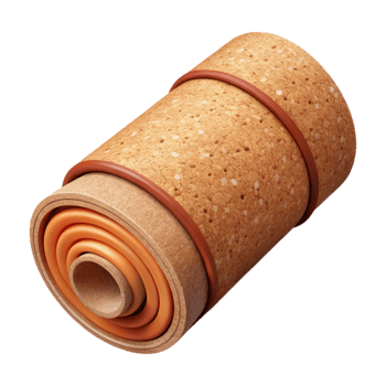 serene abstract Sustainable Cork Yoga Mat Rolled Up Isolated genuine png