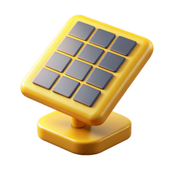 stunning minimalist Sustainable Energy Solar Panel Icon Yellow Isolated authentic png