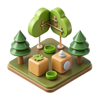vibrant contemporary Sustainable Forest Management Diagram Isolated original png