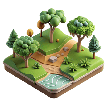elegant contemporary Sustainable Landscape Design Plan Isolated Element genuine png