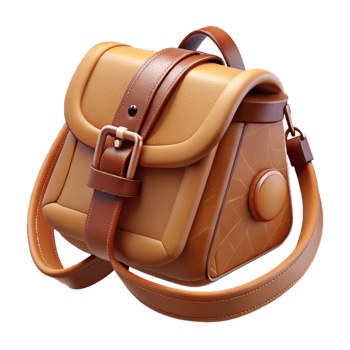 magnificent traditional Sustainable Leather Bag Crossbody Brown Transparent Background high quality png
