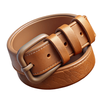 stunning classic Sustainable Leather Belt Brown with Buckle Transparent Background high resolution png