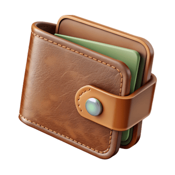extraordinary vintage Sustainable Leather Wallet Brown Bifold Transparent Background detailed png