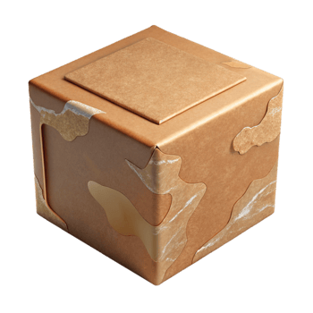 beautiful minimalist Sustainable Packaging Box Cardboard Brown Transparent Background professional png