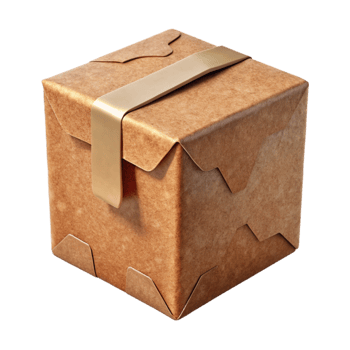 wonderful minimalist Sustainable Packaging Box Cardboard Brown Transparent Background exclusive png