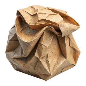 elegant artistic Sustainable Packaging Paper Crinkled Texture Isolated exclusive png