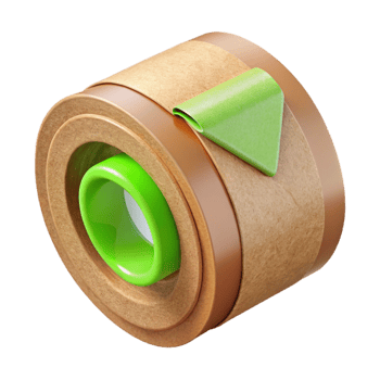 serene contemporary Sustainable Packaging Tape Brown Paper Isolated professional png