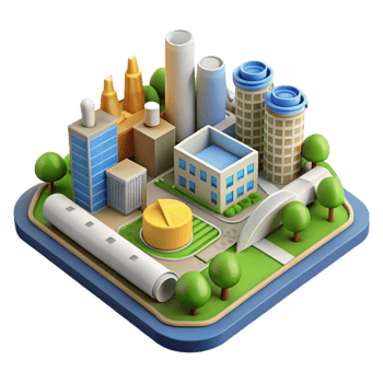 serene minimalist Sustainable Urban Development Plan Isolated png
