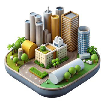 serene minimalist Sustainable Urban Development Plan Isolated authentic png