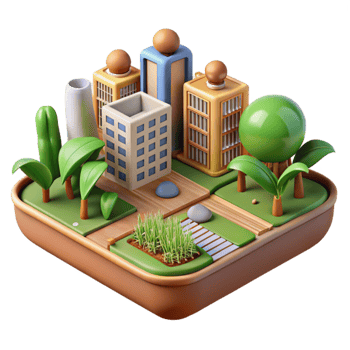 dramatic contemporary Sustainable Urban Farming Initiative Illustration Isolated professional png