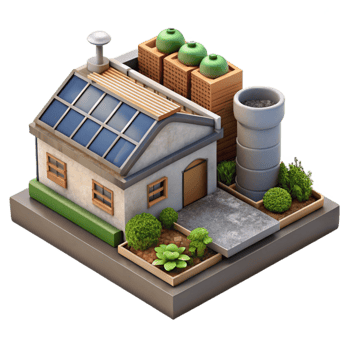 beautiful rustic Sustainable Urban Farming Rooftop View Isolated exclusive png