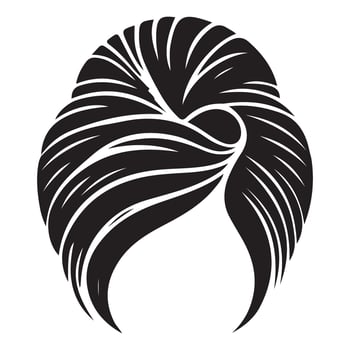 Elegant Hairstyle Silhouette Beautiful Hair Style Bun Updo vector