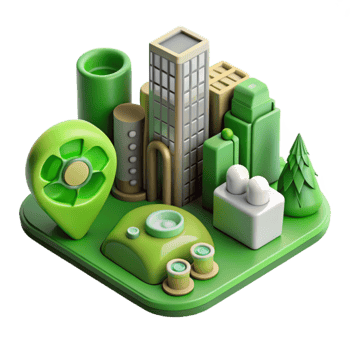 stunning vintage Sustainable Urban Planning Icon Set Green Isolated original png