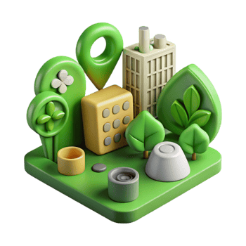 dramatic rustic Sustainable Urban Planning Icon Set Green Isolated genuine png