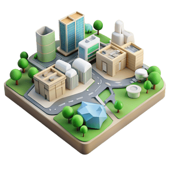elegant traditional Sustainable Urban Planning Map Isolated Element authentic png