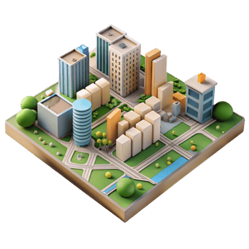 extraordinary minimalist Sustainable Urban Planning Map Isolated Element authentic png