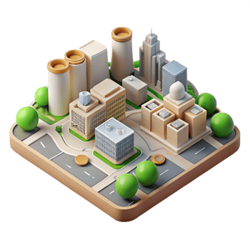 stunning artistic Sustainable Urban Planning Map Isolated Element premium png