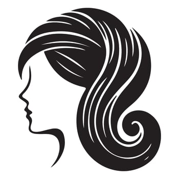 Elegant Woman Hairstyle Silhouette for Salon and Beauty Design vector