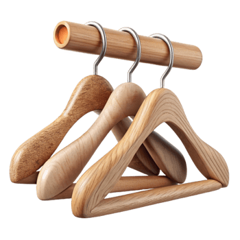 magnificent abstract Sustainable Wooden Hangers Set of Three Transparent Background genuine png