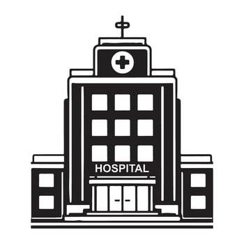 Modern Hospital Building Exterior Illustration for Healthcare and Medical Concepts vector