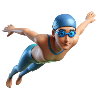 magnificent classic Swimmer Underwater Streamlined Pose Transparent high resolution png