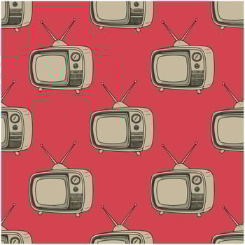 Vintage TV pattern retro design vector