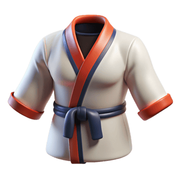 beautiful artistic Taekwondo Uniform White Collar Detail Isolated authentic png