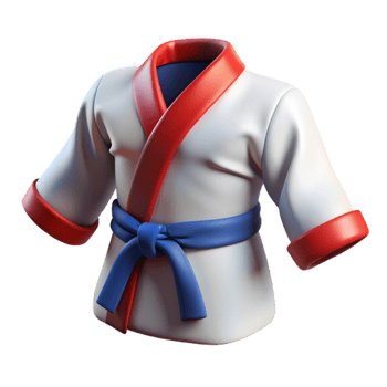dramatic modern Taekwondo Uniform White Collar Detail Isolated professional png