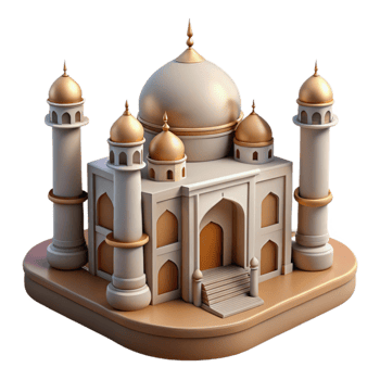 magnificent artistic Taj Mahal Dome and Minarets Isolated png
